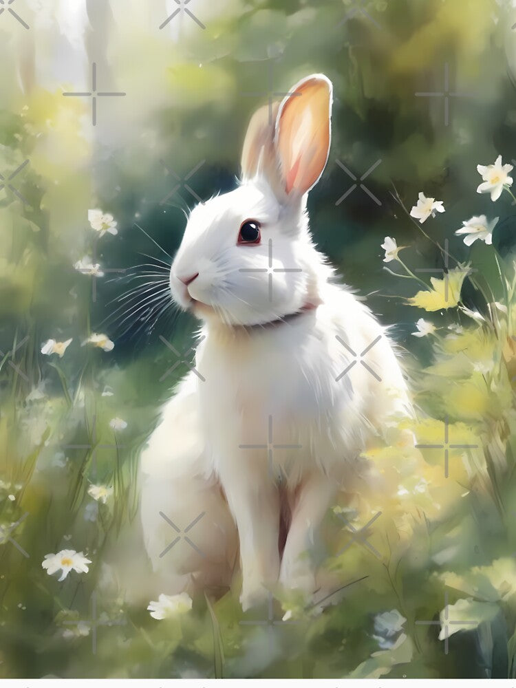 White Rabbit in Nature by CalmnessbyChoice