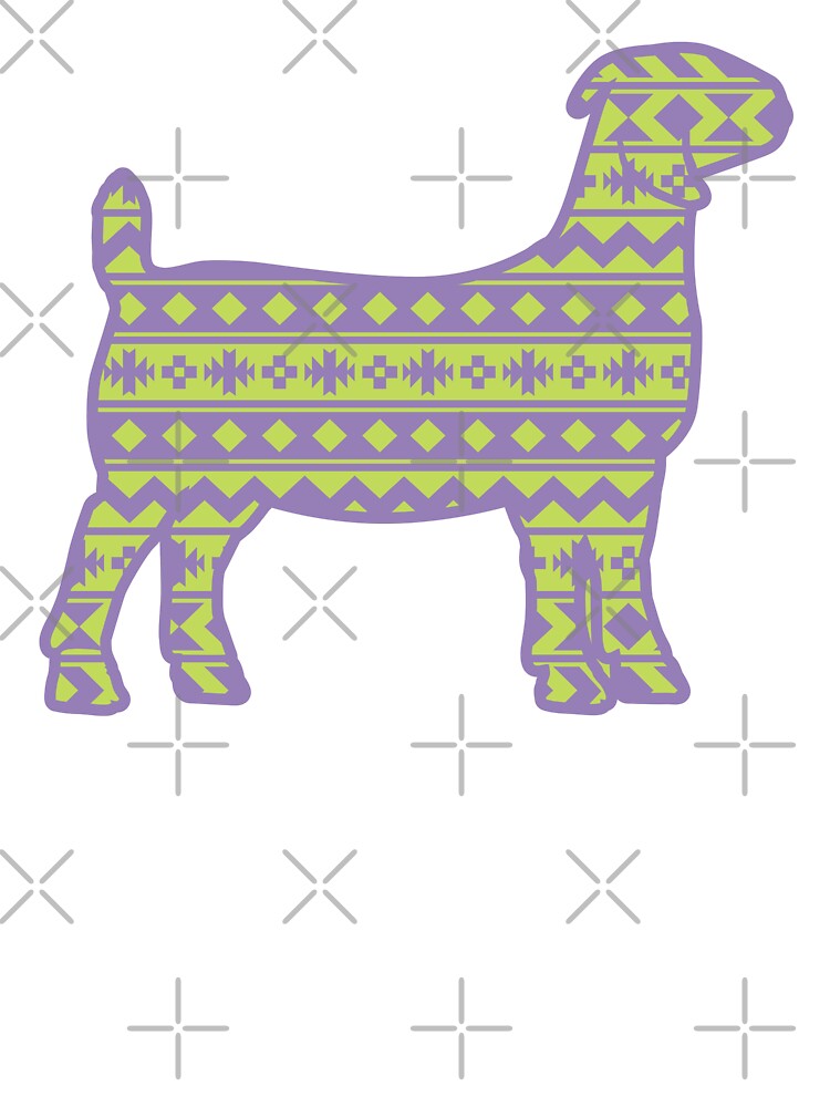 Boer Goat with Green & Purple Aztec Pattern by Sam Morrison
