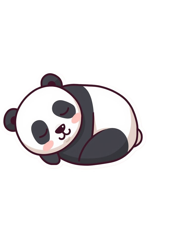 Sleeping Panda – Cute Kawaii Panda Aesthetic Illustration by snaperos