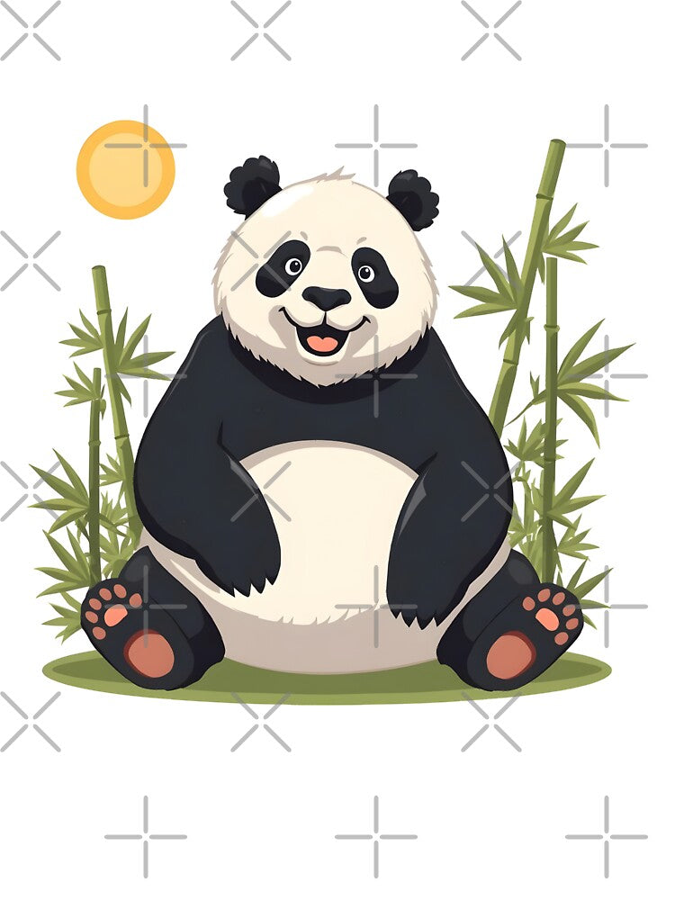 Happy Panda Vibes – Kawaii Bamboo Bear Illustration by Kavya Art
