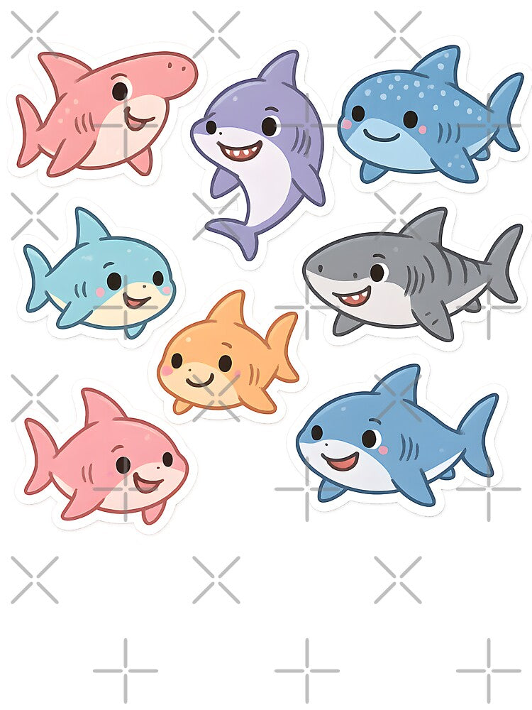 Cute Kawaii Shark Collection by SassyArtistry