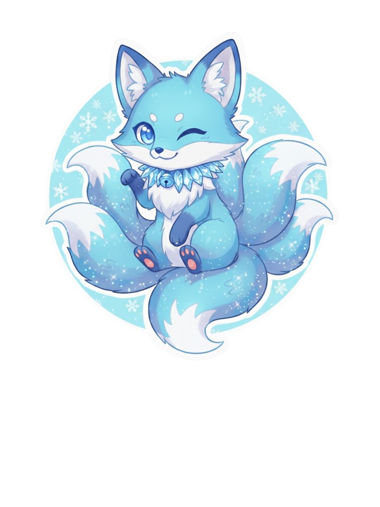 Kawaii Nine Tailed Fox – Cute Anime Kitsune Sticker by Studioyasmin