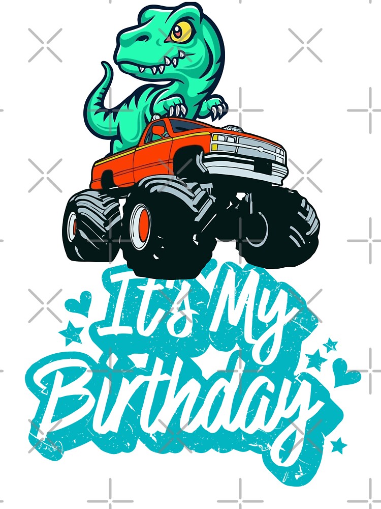 Truck T-Rex Party Dinosaur Birthday Dinosaur Squad It's My Birthday Kids Youth Boys Girls Cute Dinosaur Kawaii Men Women by shoptshirtswag