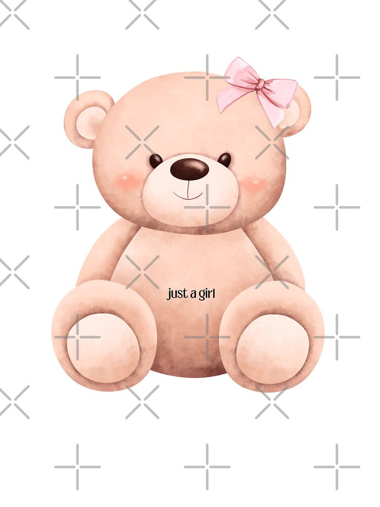 Kawaii Bear with Bow Just a Girl by amyshira7