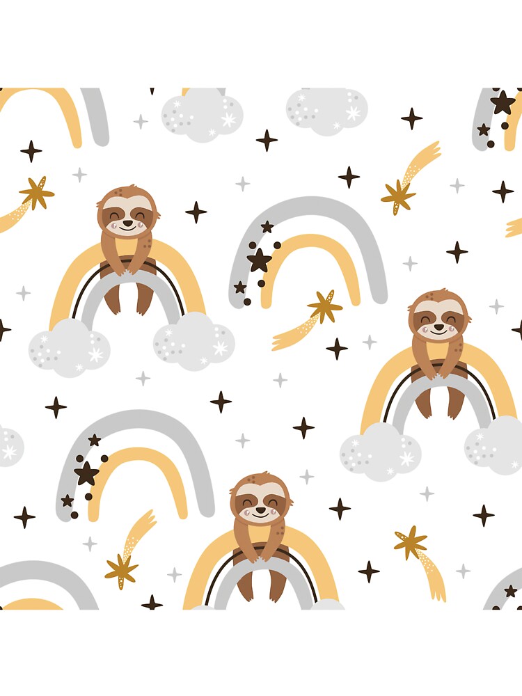 Cute Sloths Rainbows And Comet by SisileeGift