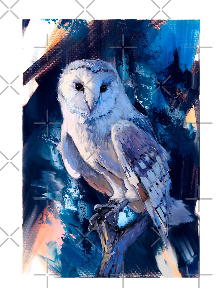 Snowy White Owl Oil Acrylic Print by allincolors