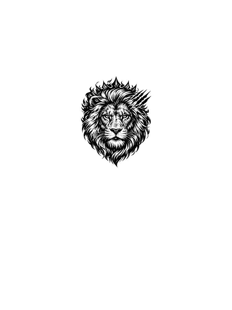 Fierce Lion King Tattoo Style Black Illustration by Designvexo
