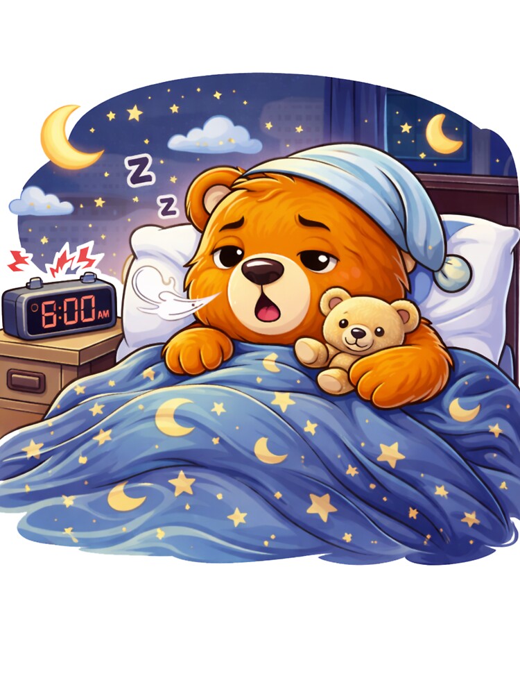 Cute Orange Bear Cartoon Illustration | Adorable Bear Sticker Design by RelateAndTee