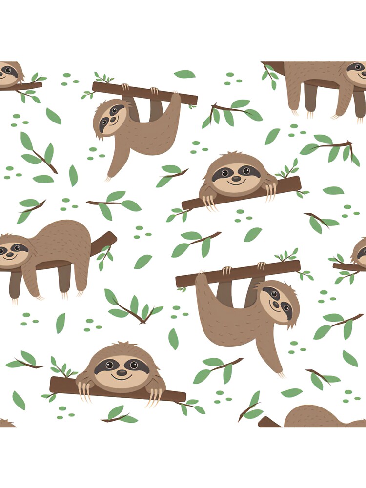 Sloths On Branches Leaves by CatheriLove