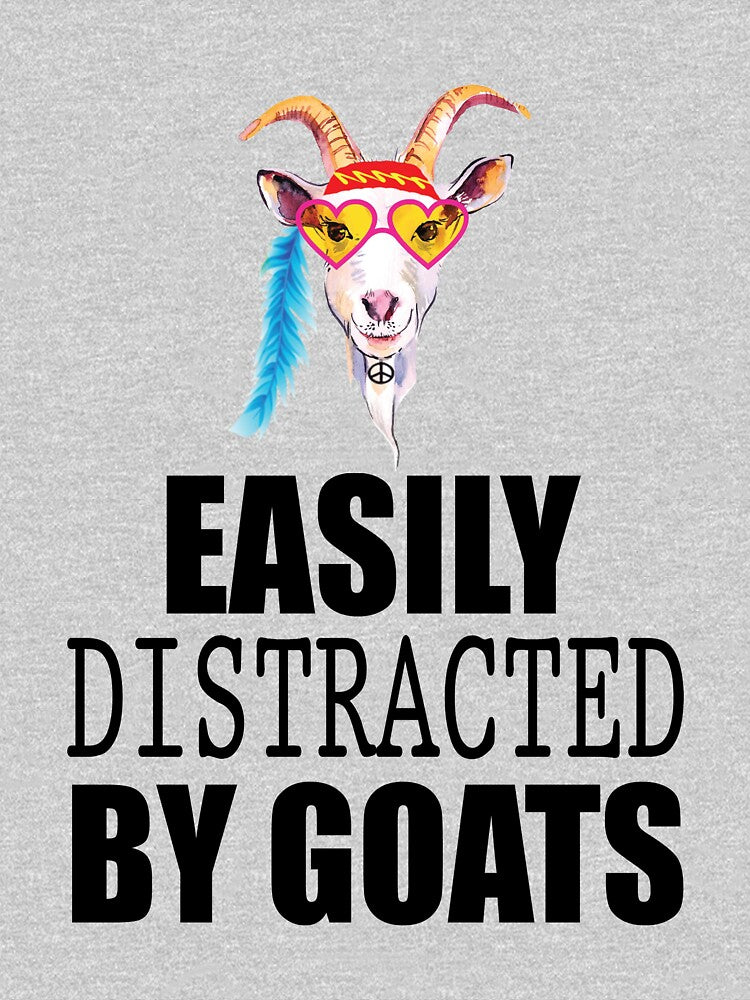 Easily distracted by goats funny t-shirt. Best gift for men and women love goat and christmas by Titmit