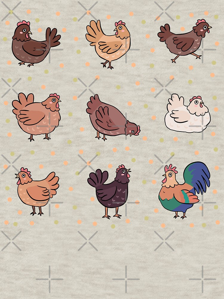 Chicken pack cute chickens chicks and rooster illustration for chickens loves by Yarafantasyart