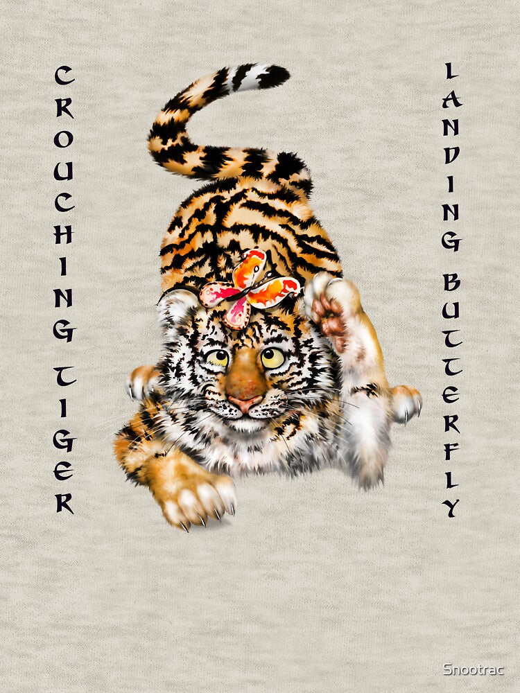 Crouching Tiger Landing Butterfly | WT Cartoon Tiger Cub by Snootrac
