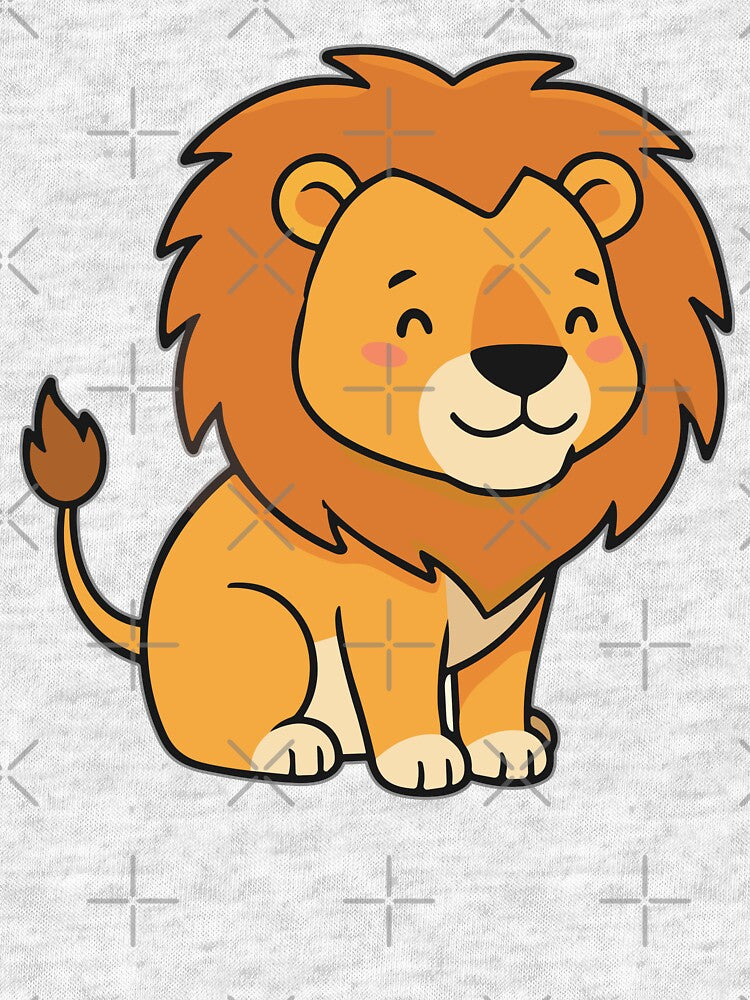 Cute Cartoon Baby Lion Smiling by IN Tales