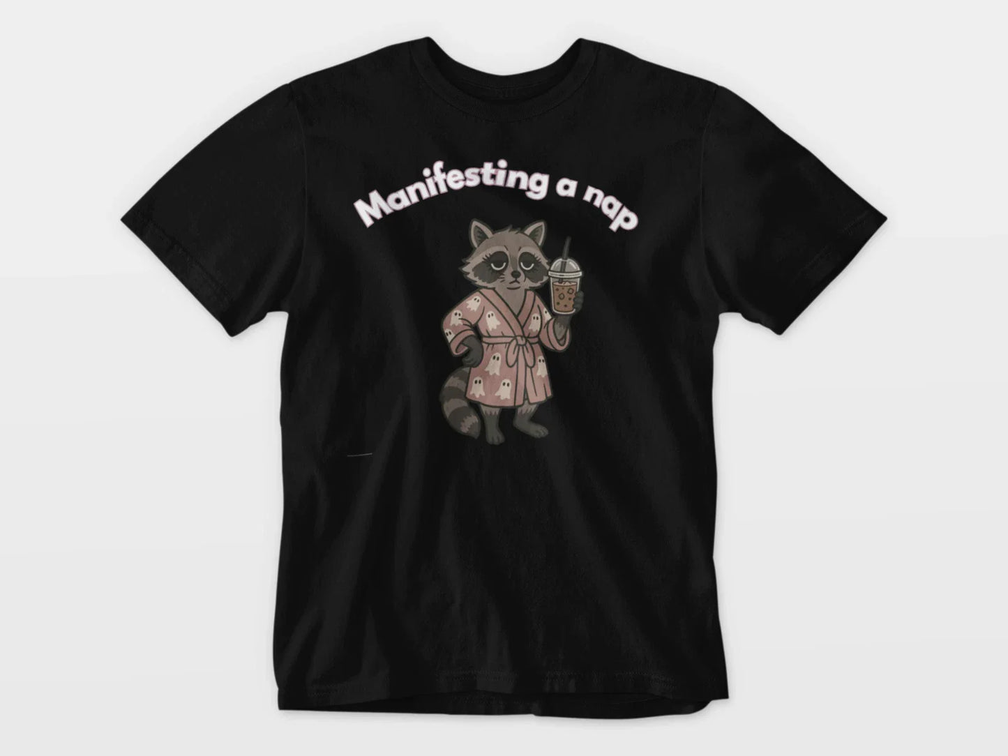 Manifesting A Nap Raccoon Shirt, Funny Sleepy Racoon tshirt, Cute Tired Animal