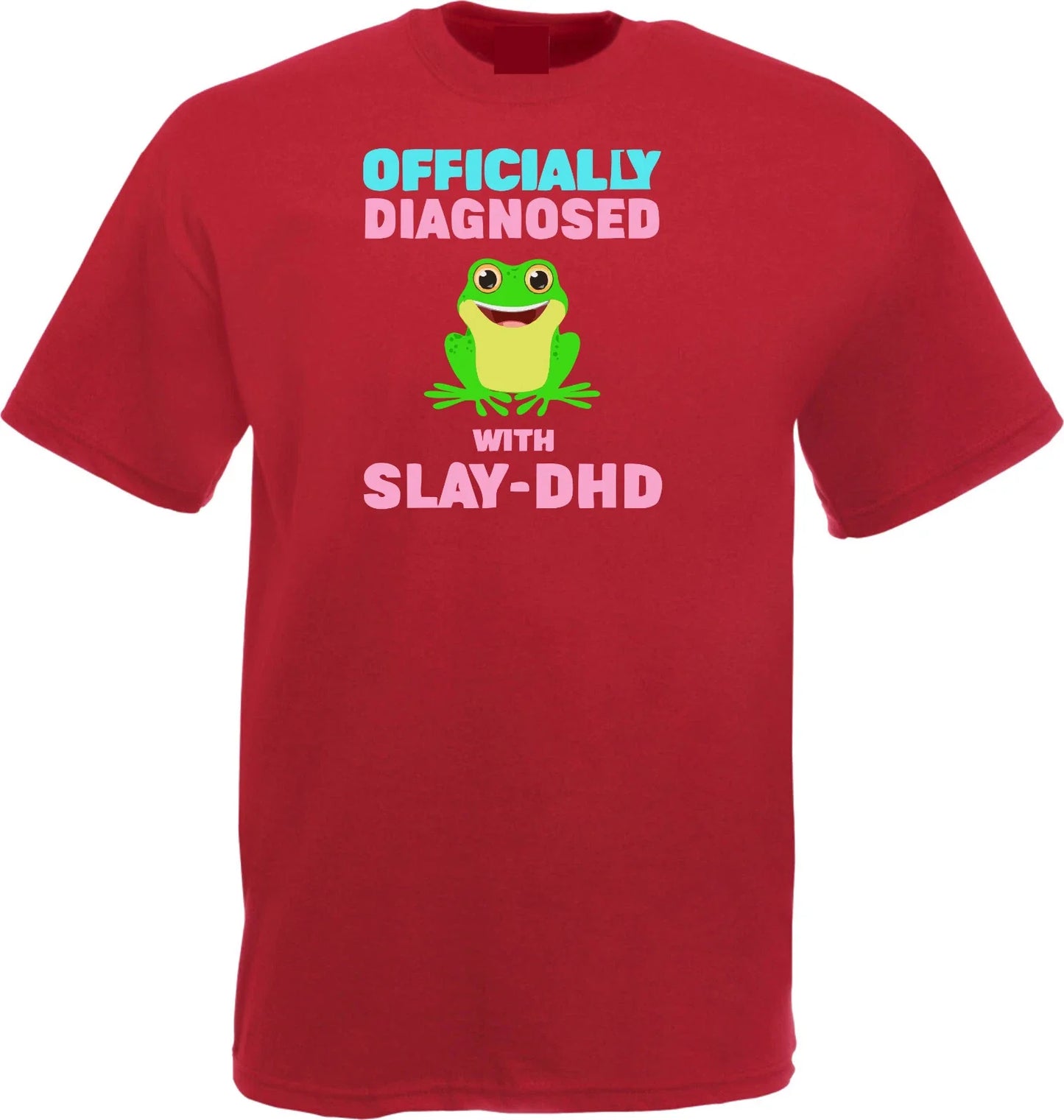 Diagnosed with slay- dhd T-Shirt, Funny Meme Frog Shirt, Unisex Kids Tee Top