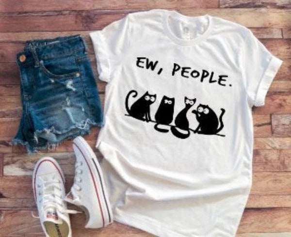 Ew, People Funny, Unisex White Short Sleeve Men's and Women's T-shirt