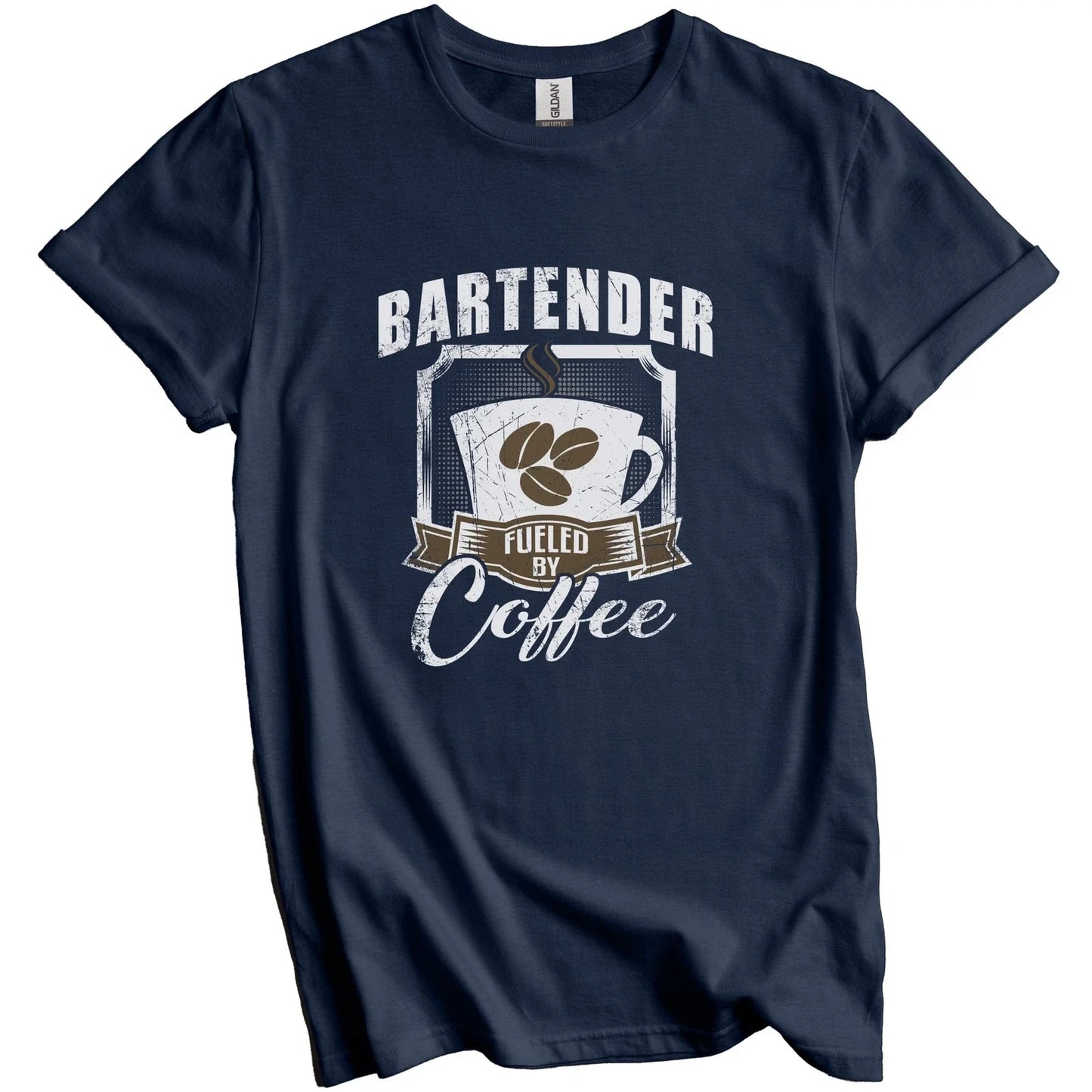 Bartender Fueled By Coffee Funny T-Shirt Gift for Bartender