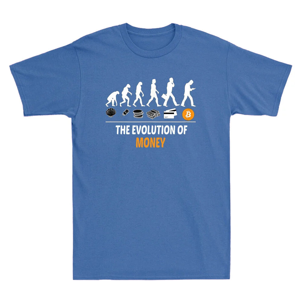 BTC Evolution Of Money Tee Funny BTC currency Meme Men's T-Shirt