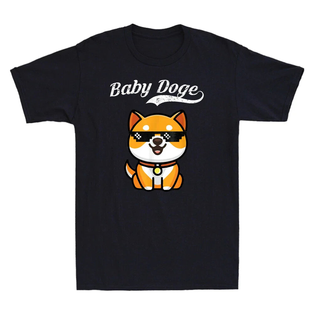 Baby Doge Coin currency Meme To The Moon Vintage Men's T-Shirt Top