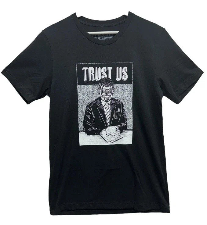 Black Rifle Coffee Company Men’s graphic T- Shirt Black Size Med “Trust Us”