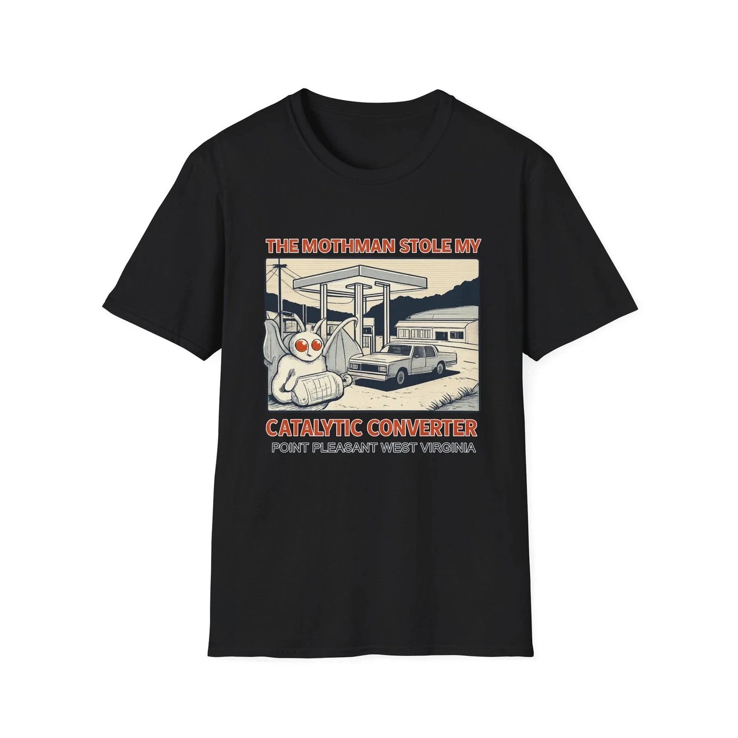 Mothman Stole My Catalytic Converter T-Shirt | Cryptid Humor