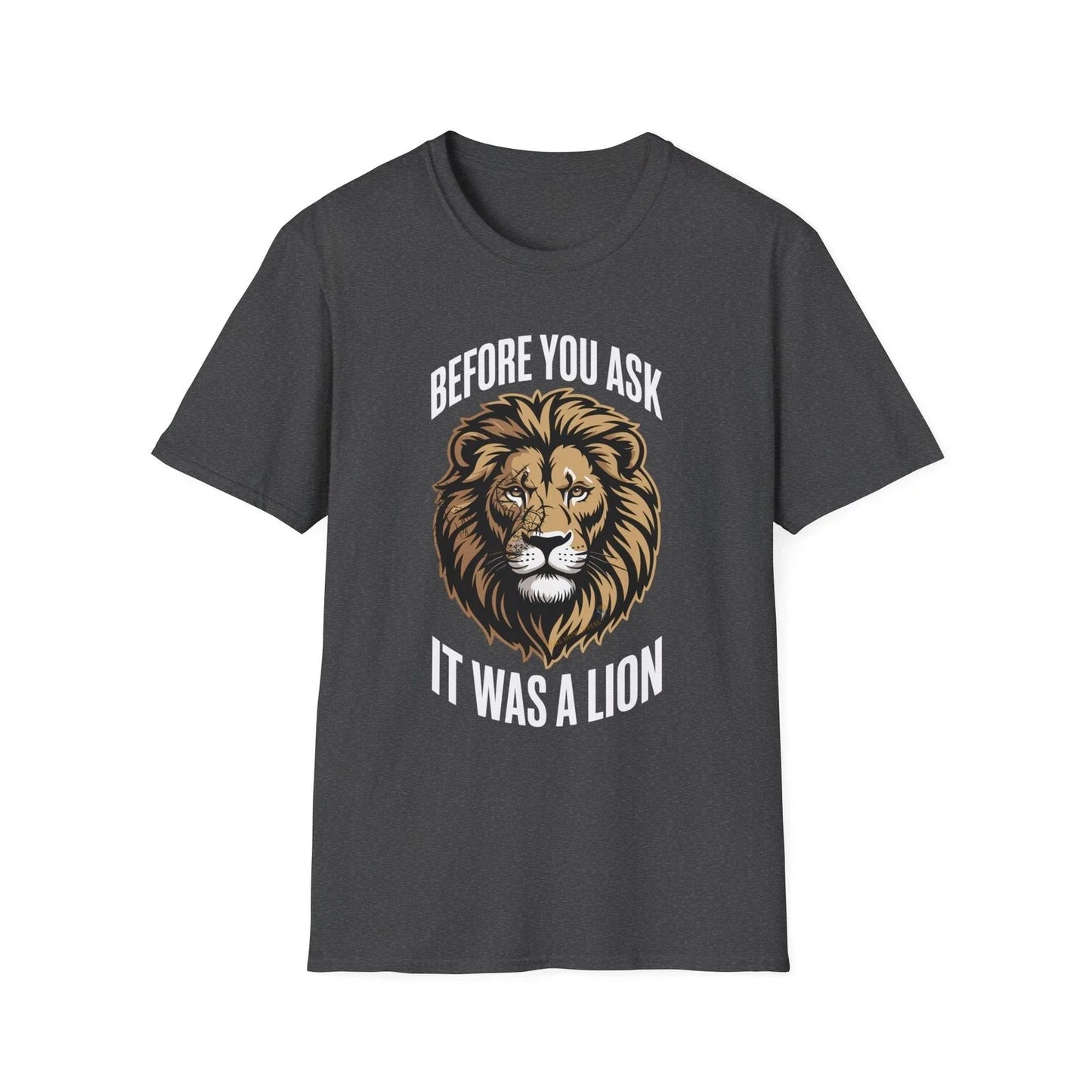 Funny Amputee T-Shirt for Men – "Before You Ask It Was a Lion" Bold Graphic Tee