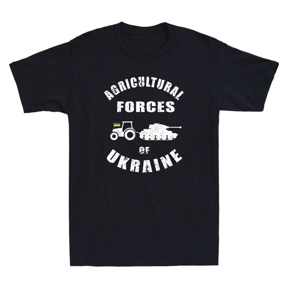 Stand With Ukraine Funny Ukrainian Farmer Steals Tank Meme Vintage Men's T-Shirt