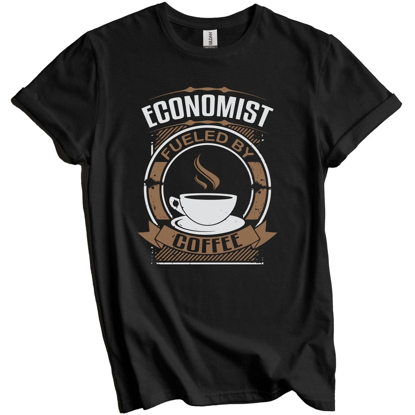 Economist Fueled By Coffee Funny Graphic T-Shirt
