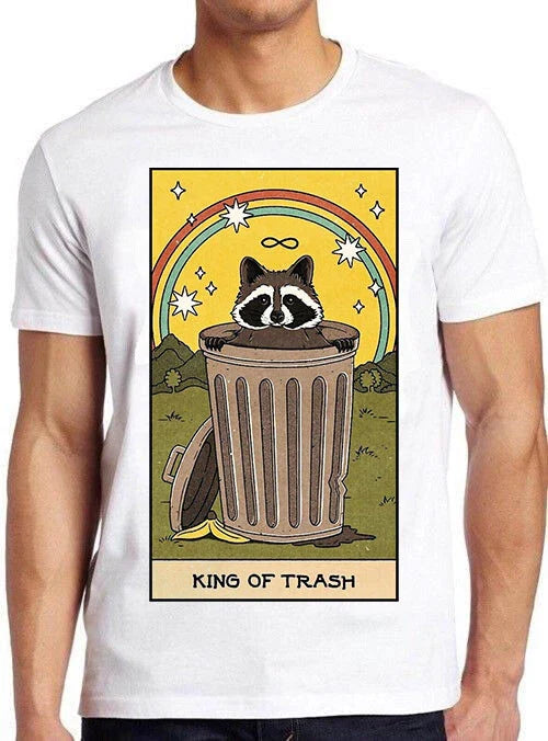 King Of Trash Raccoon Tarot Card Meme Gamer Cool Cult Movie Gift T Shirt M822