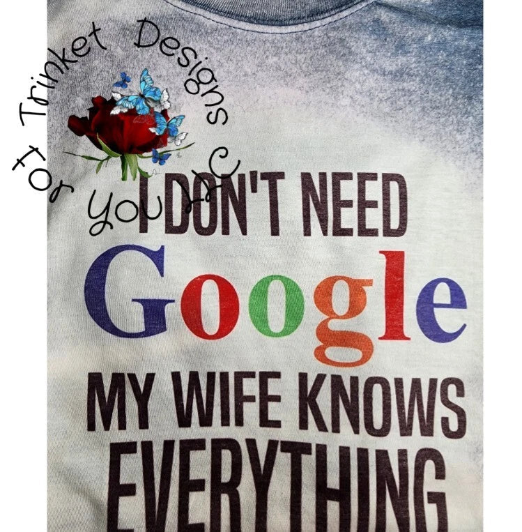 Short Sleeve T-shirt Funny Quotes Wife Knows Everything Soft T-shirts Handmade