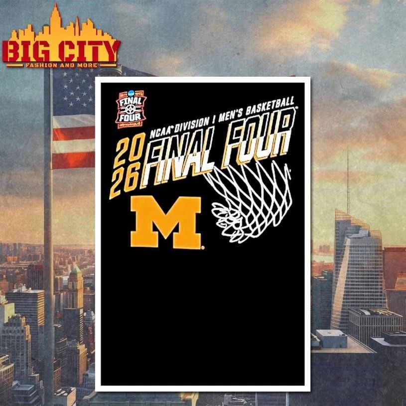 Michigan Wolverines 2026 Ncaa Mens Basketball Final Four Net College Shirt