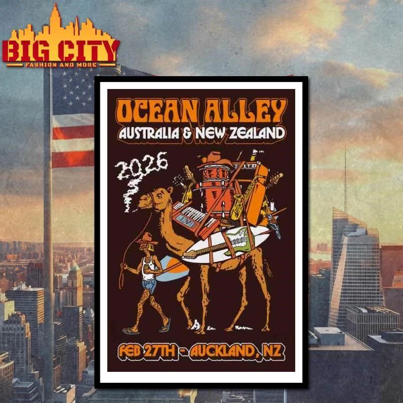 Ocean Alley 2026 AUS NZ Tour Limited Edition NZ Tour Poster Shirt