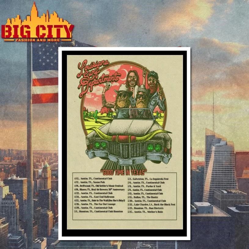 The Louisiana Surf Department Good Time In Texas 2026 Poster Shirt