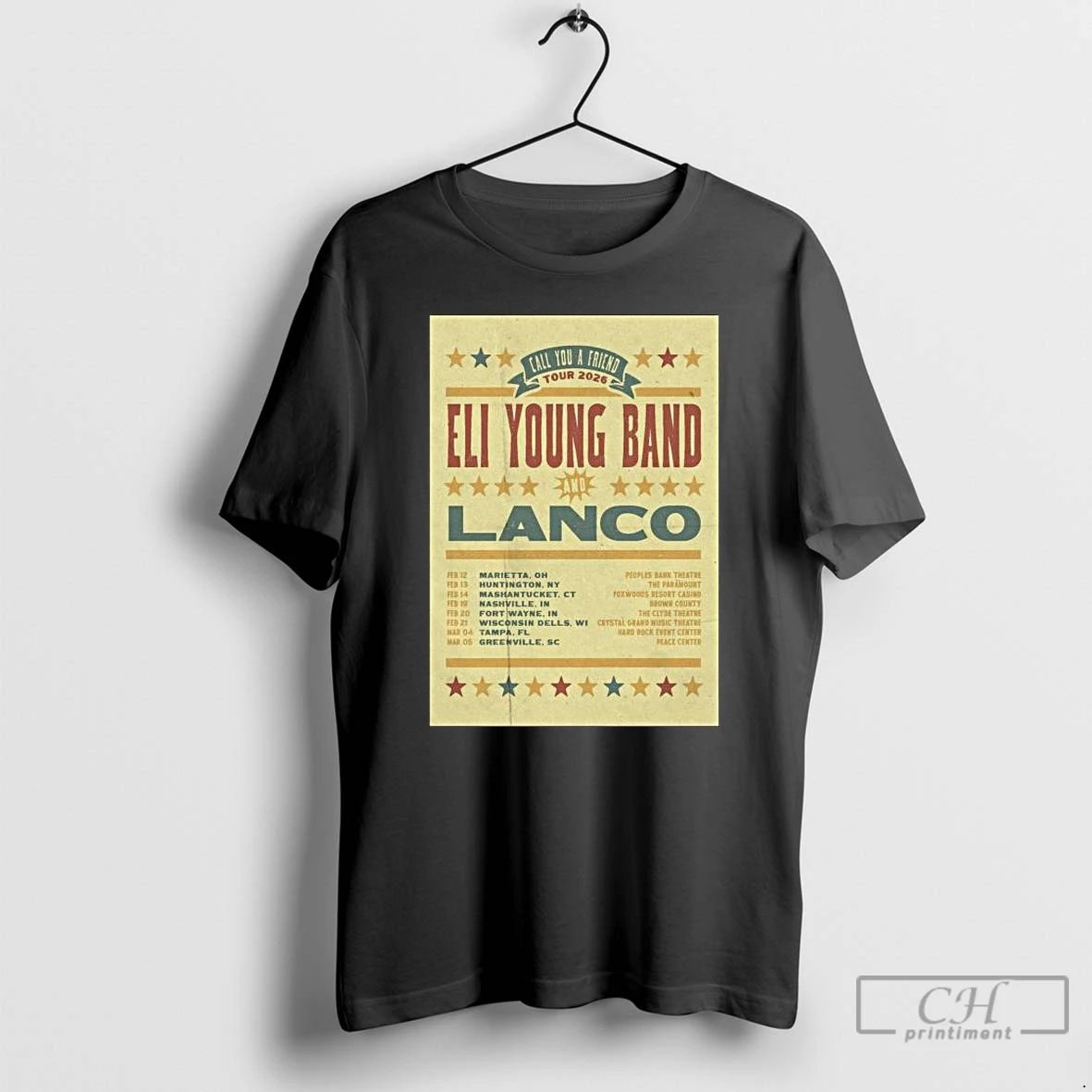Classic Eli Young Band Call You A Friend Tour 2026 Long Sleve T Shirts