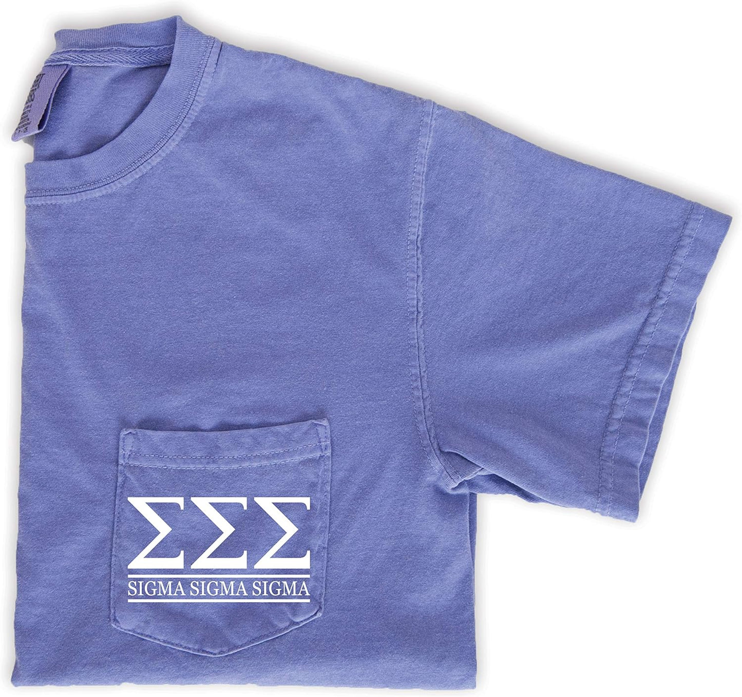 Sigma Sigma Sigma Block Letters Pocket T-Shirt