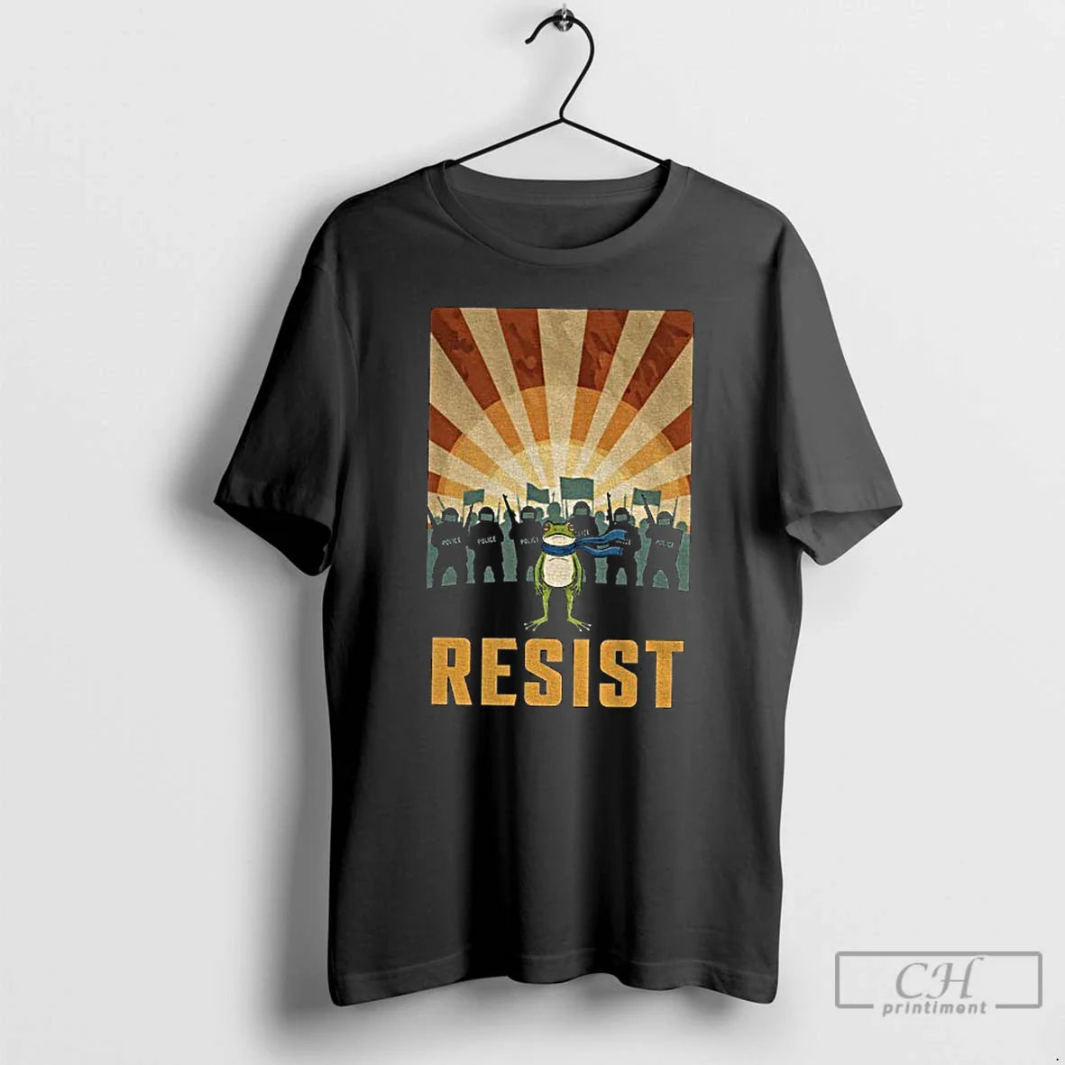 Classic Activists Political Statement Resist Portland Frog T Shirts