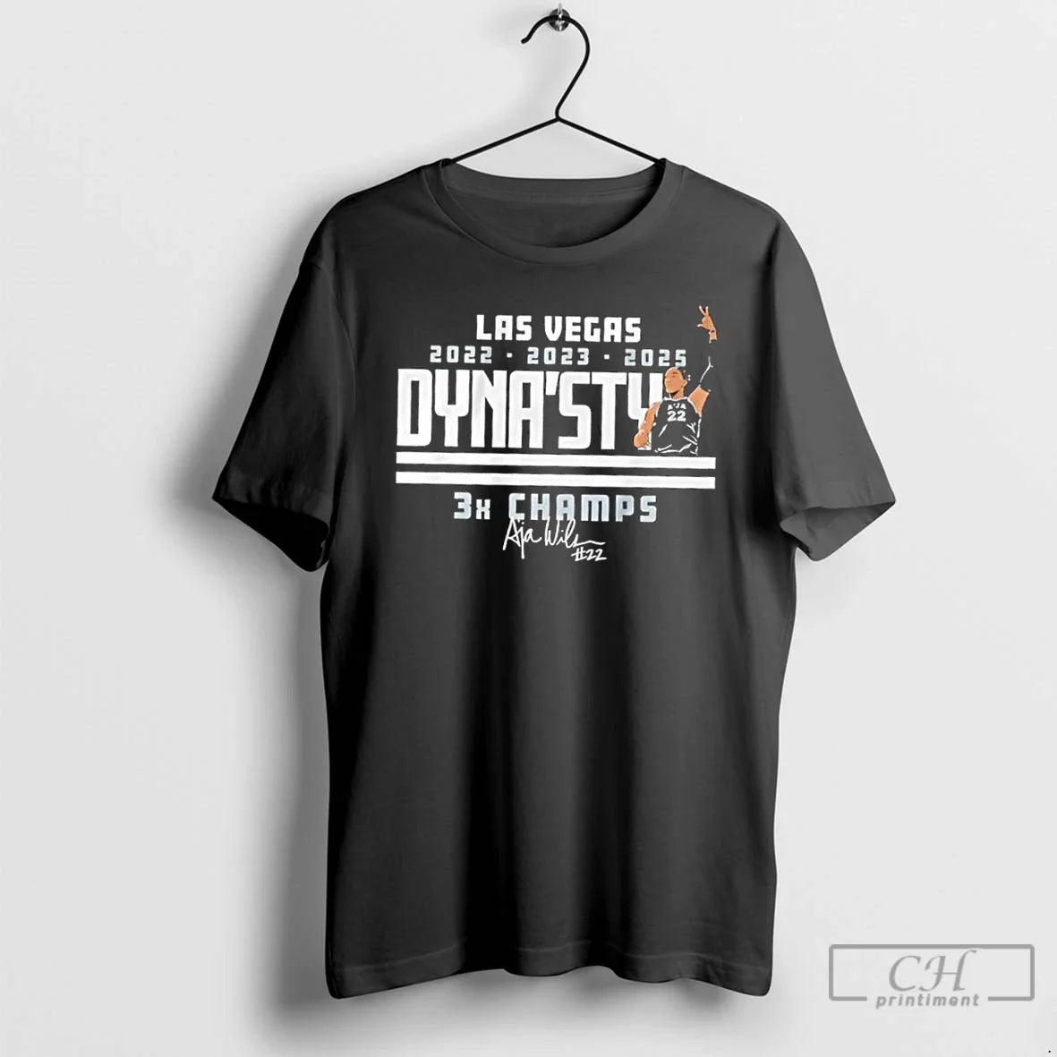 Classic Las Vegas Aces Aja Wilson Dynasty 3x Champs Signature T Shirts