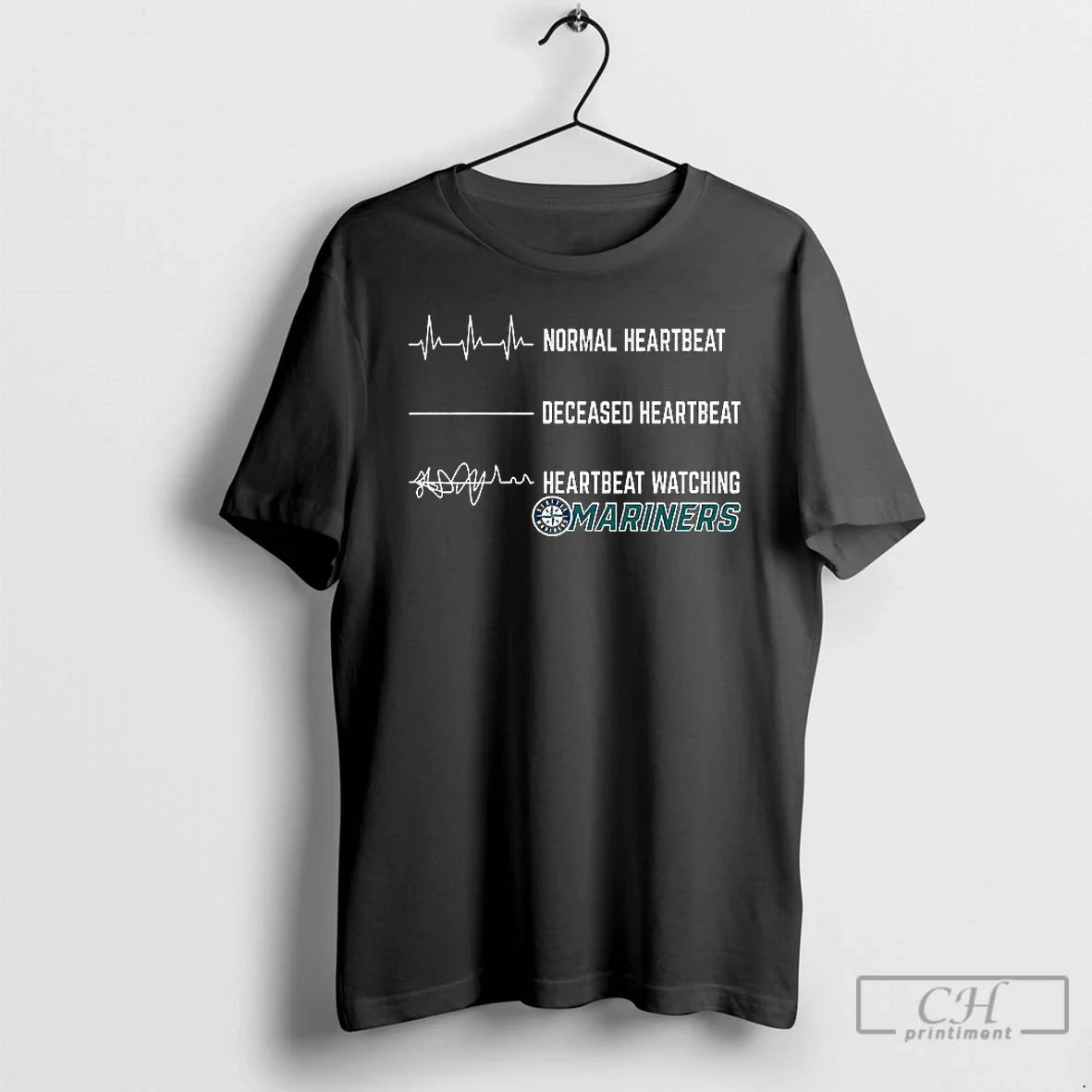 Classic Seattle Mariners Normal Heartbeat Deceased Heartbeat Heartbeat Watching Mlb Baseball T Shirts