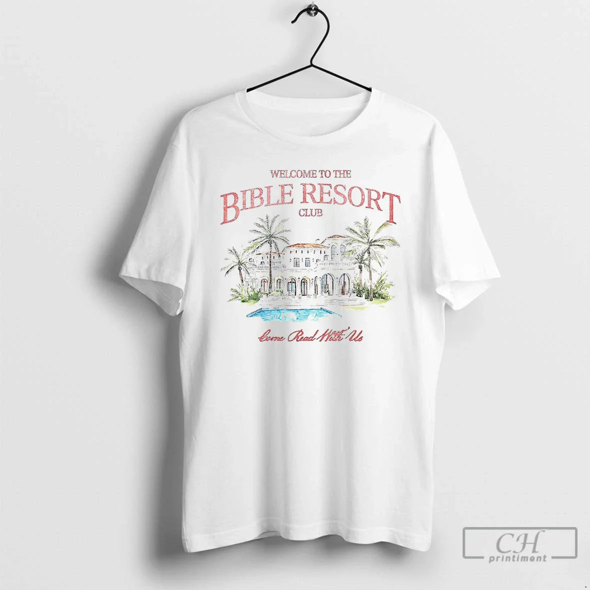 Classic Welcome To The Bible Resort Club White T Shirts