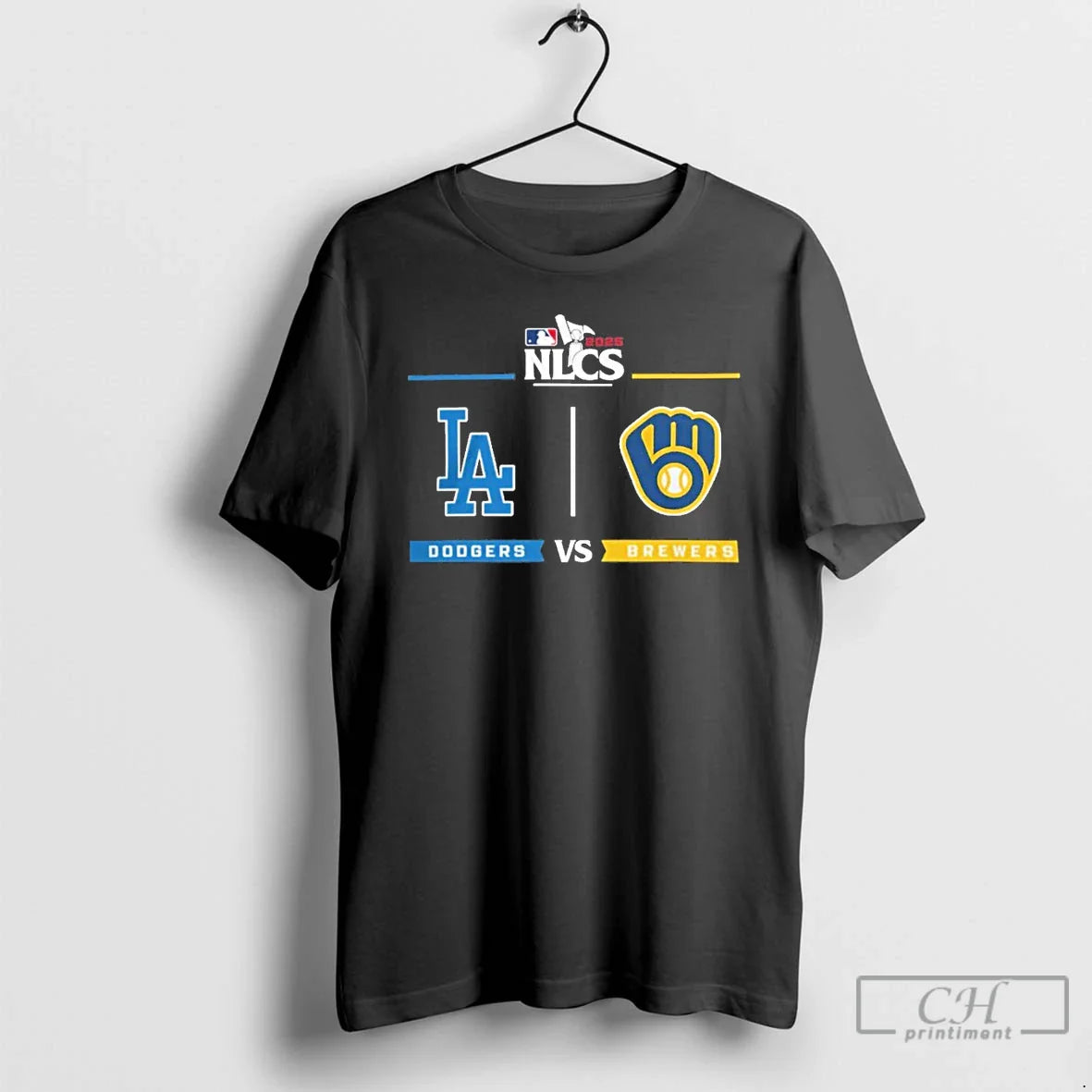 Classic Los Angeles Dodgers Vs Milwaukee Brewers 2025 Nlcs Baseball Playoffs Series Matchup T Shirts