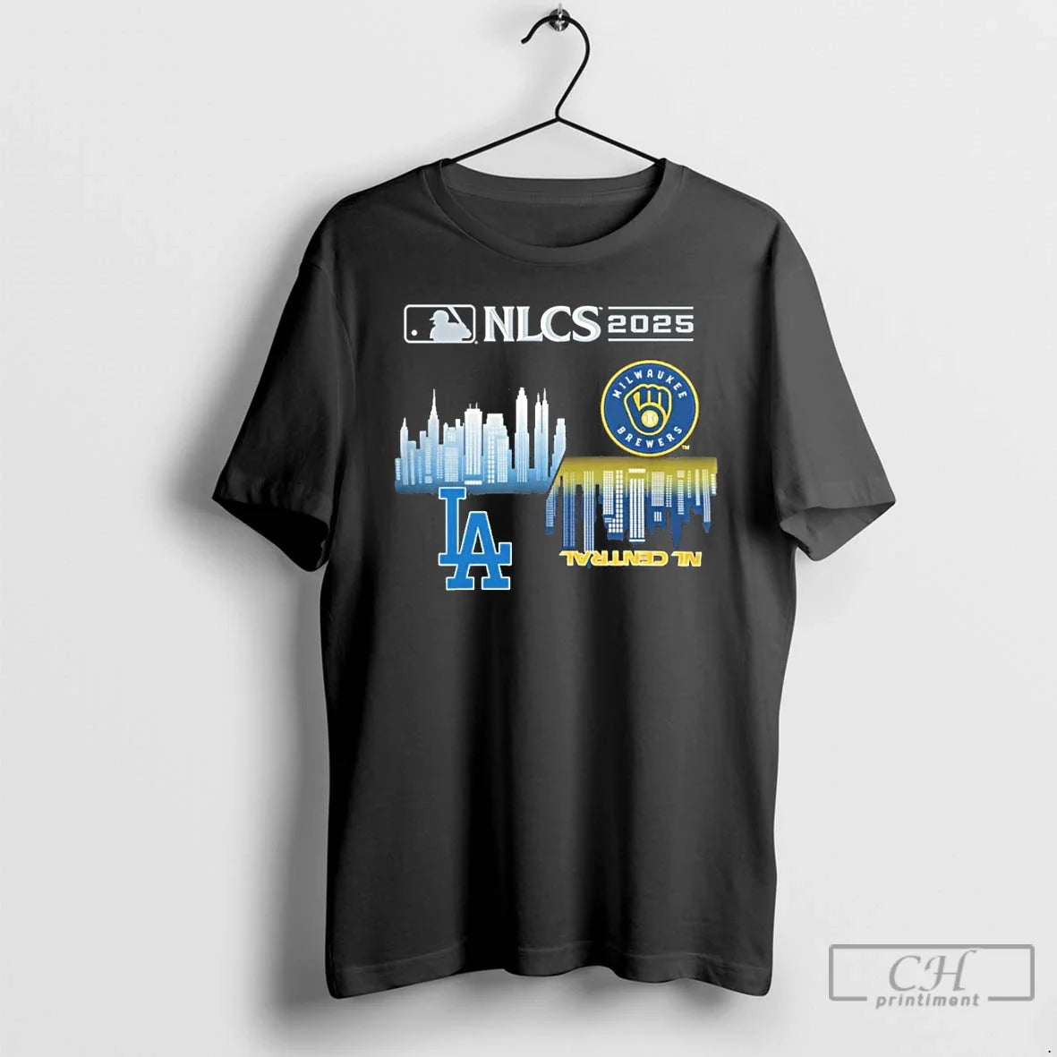 Classic Los Angeles Dodgers Vs Milwaukee Brewers Mlb Gameday Schedule Skyline City 2025 T Shirts
