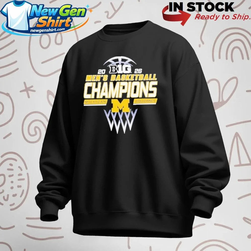 Michigan Wolverines Men’s Basketball 2026 Big Ten Regular Season Champions Locker Room Shirt