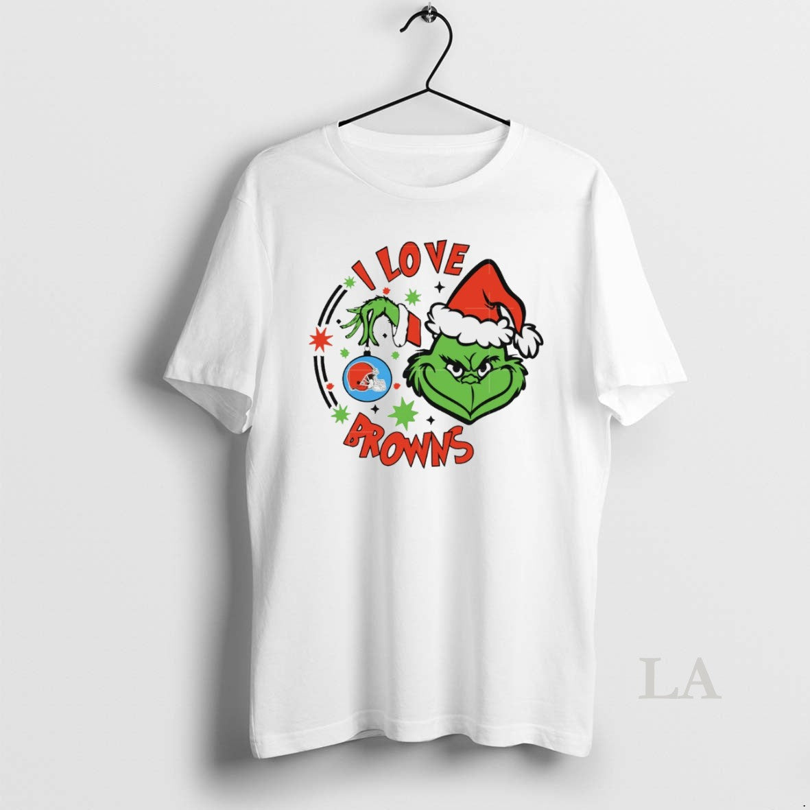 Original Cleveland Browns X Santa Grinch I Love Browns Christmas White