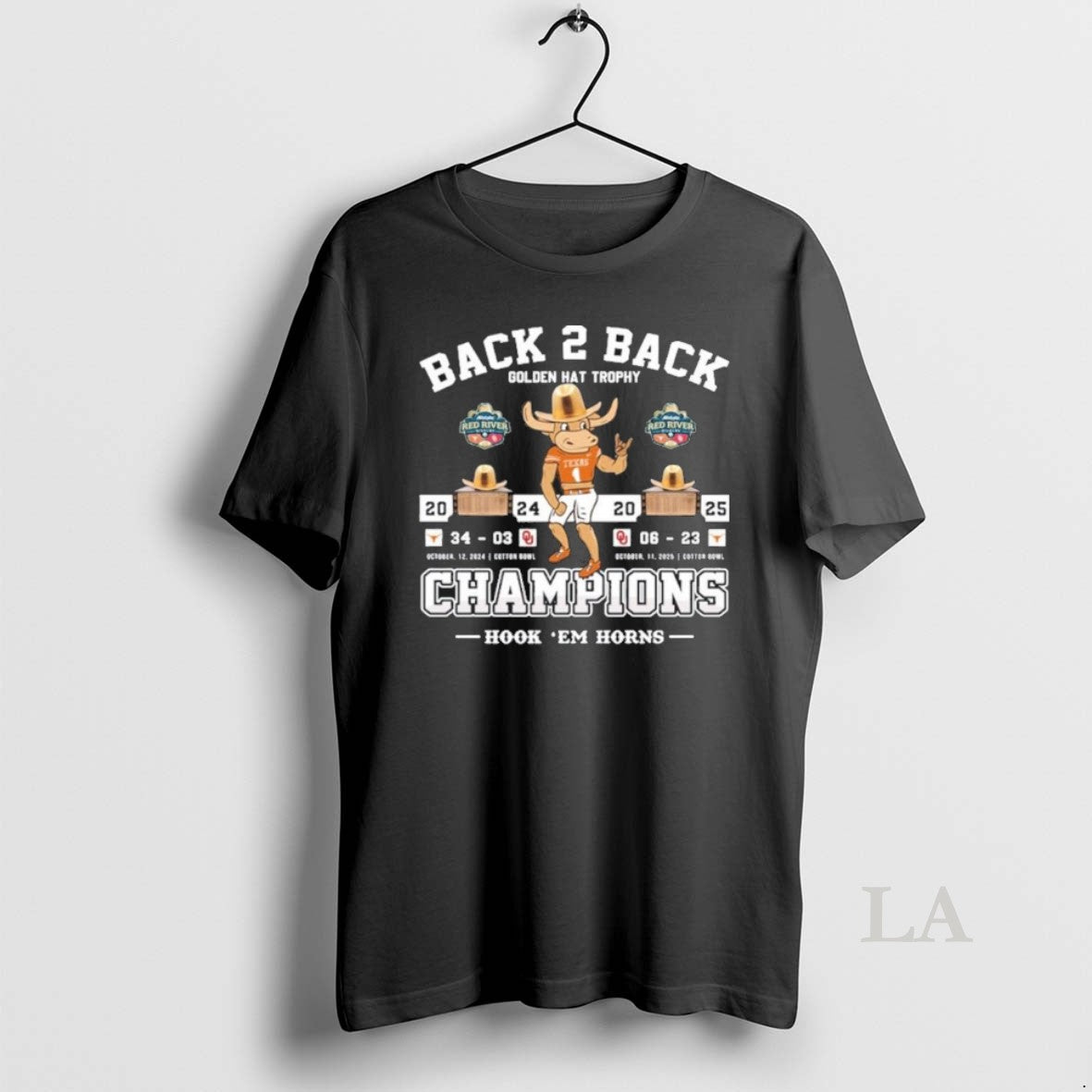 Original Texas Longhorns Back 2 Back Golden Hat Trophy Champions