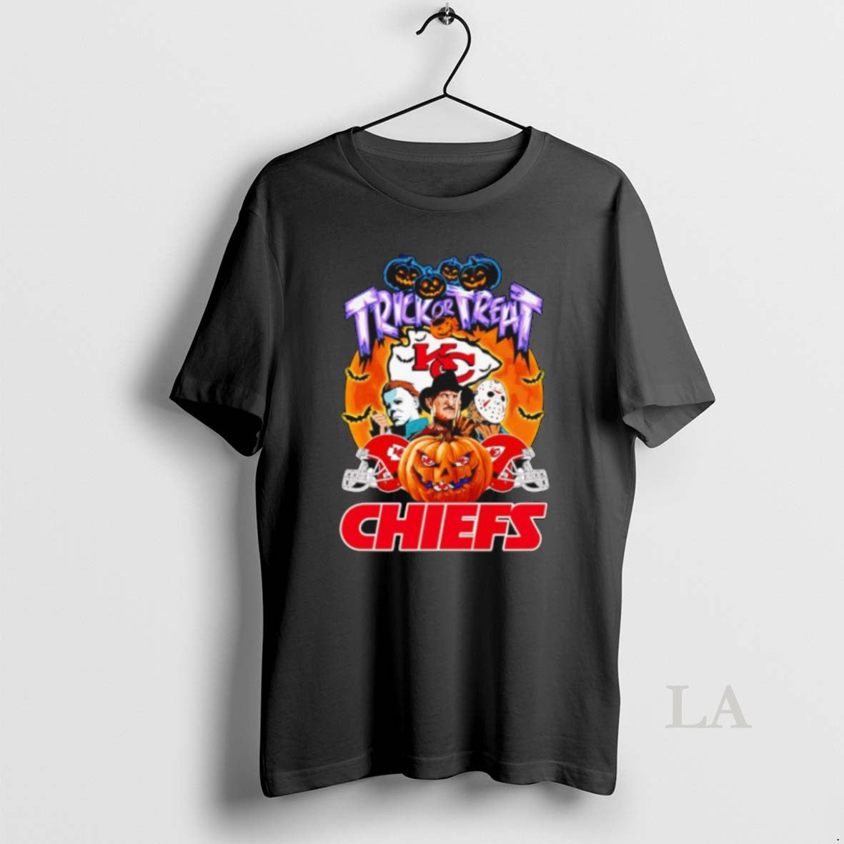 Original Trick Or Treat Kansas City Chiefs Horror Character Shirt Unisex Tshirt Eudcdl