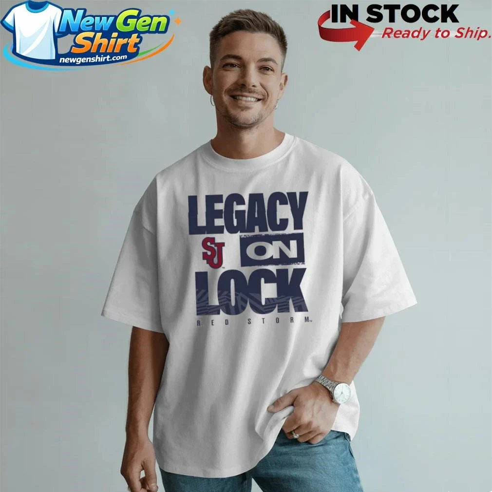 St. John’s Red Storm Legacy On Lock Pregame Shirt