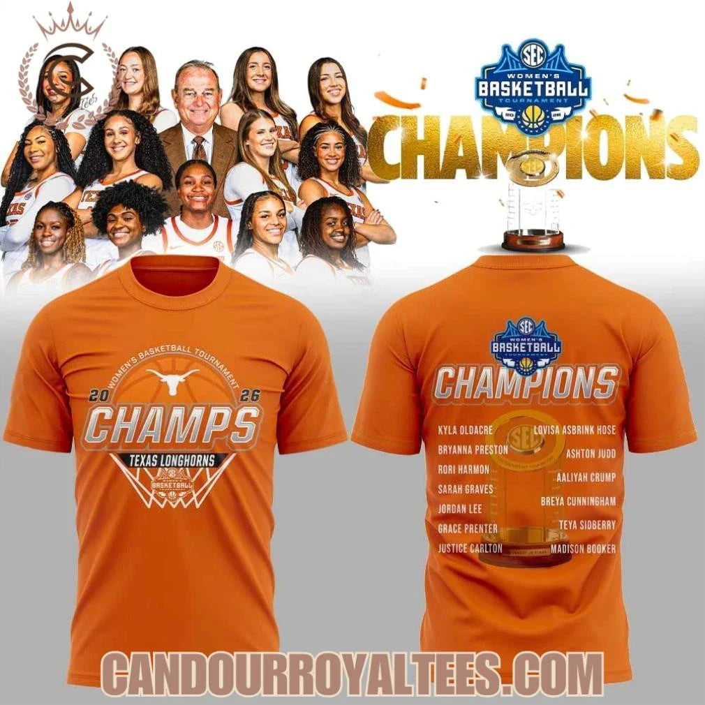 Texas Longhorns 2026 SEC Women’s Basketball Tournament Champions Shirt