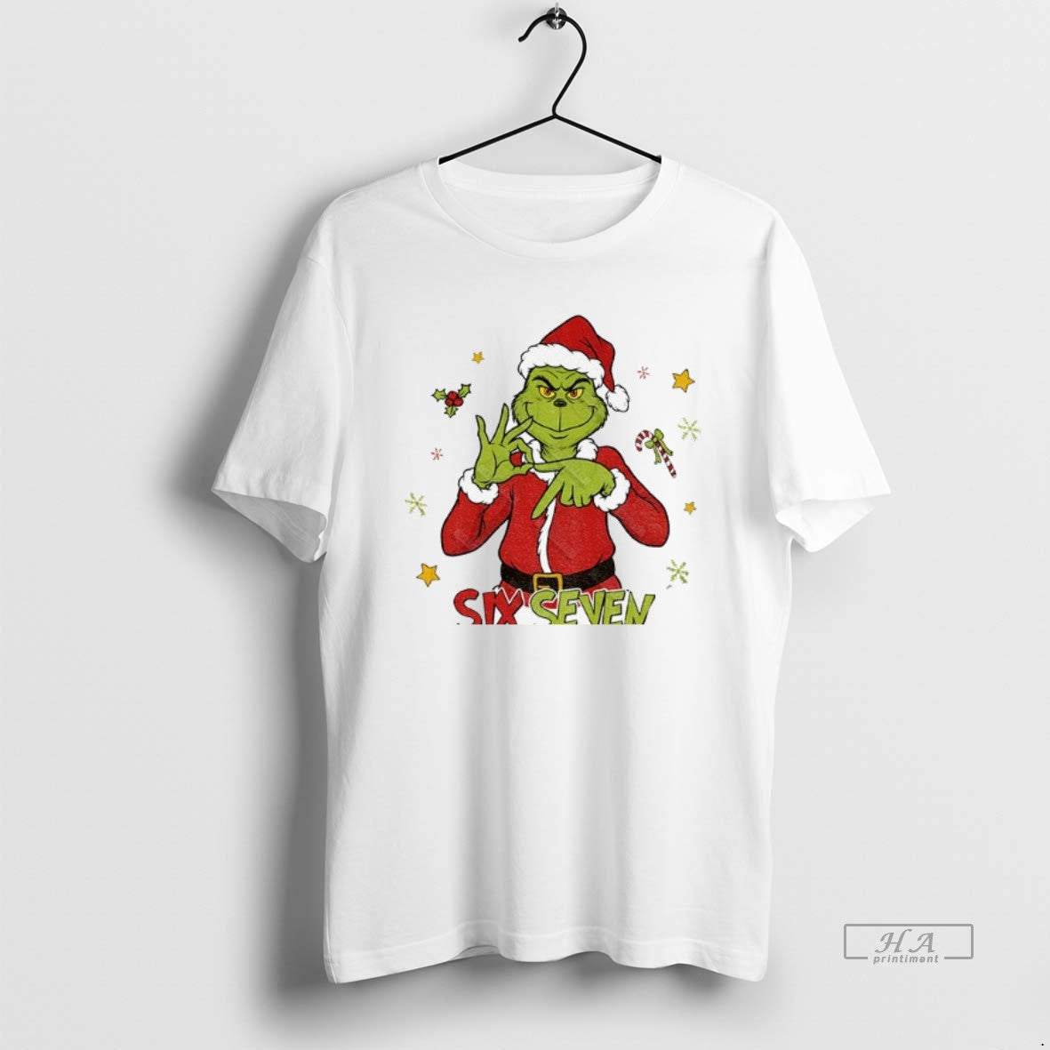 Trendy Grinch Santa Six Seven 6 7 Meme Funny Christmas