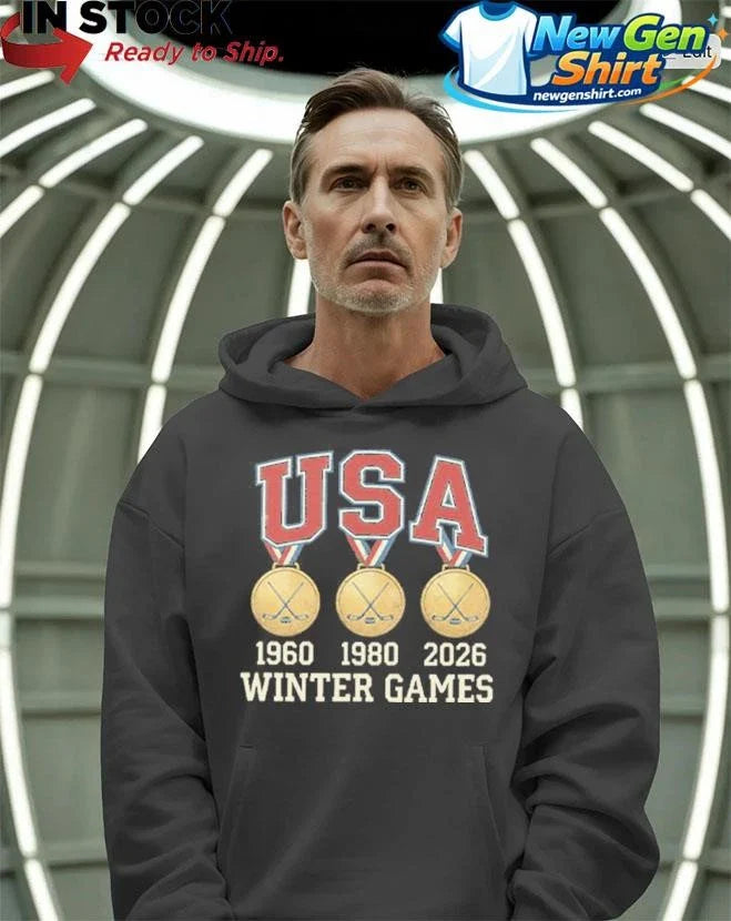 USA Hockey Miracle On Ice 1980 1960 2026 Gold Medals Shirt