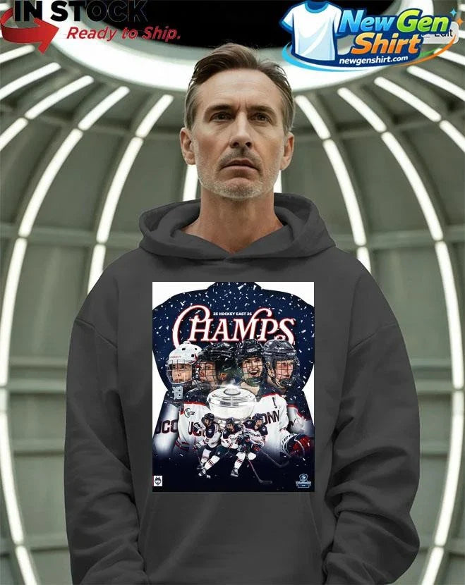 Uconn Huskies Women’s Hockey 2026 Hockey East Champions Shirt